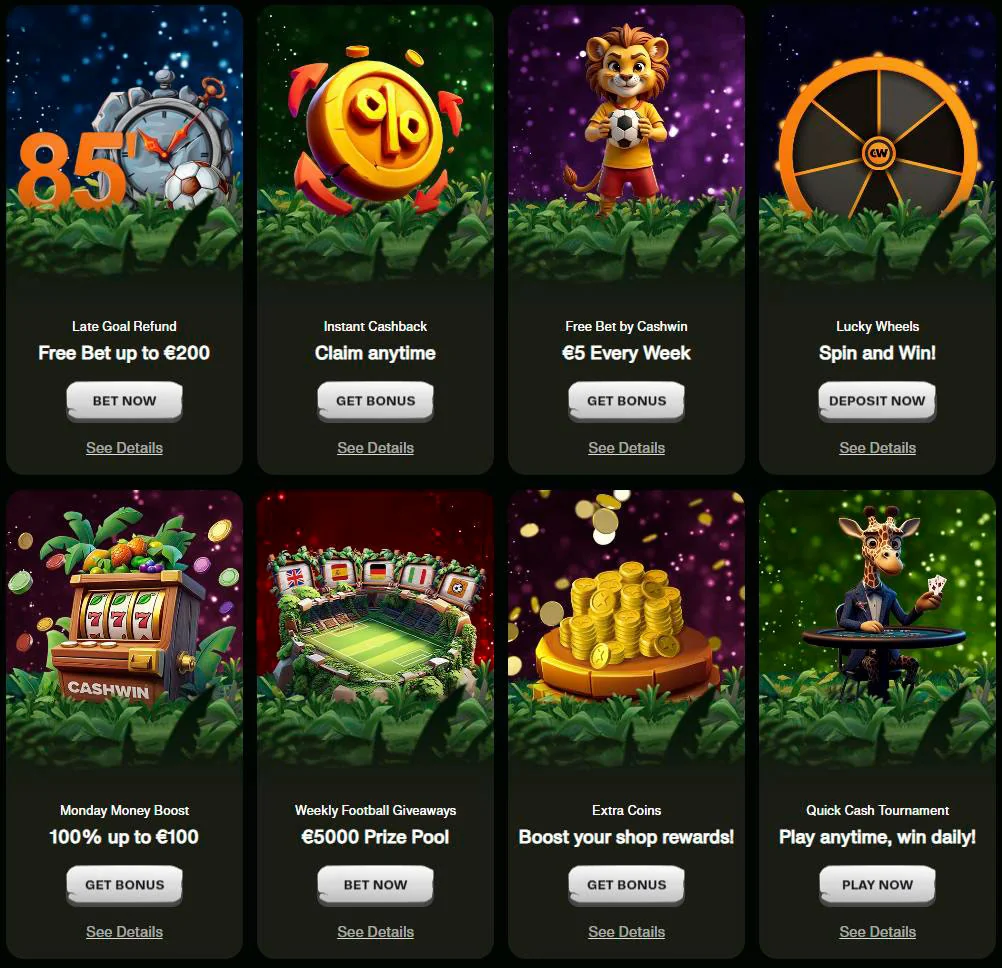 lista de bonos semanales cashwin casino