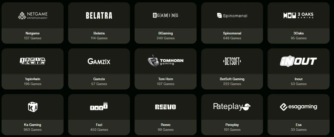 proveedores de cashwin casino